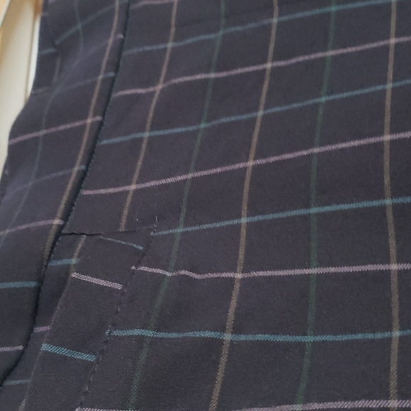 Kim Rogers Pants Size 12 Navy with wide checked pattern - Picture 5 of 5